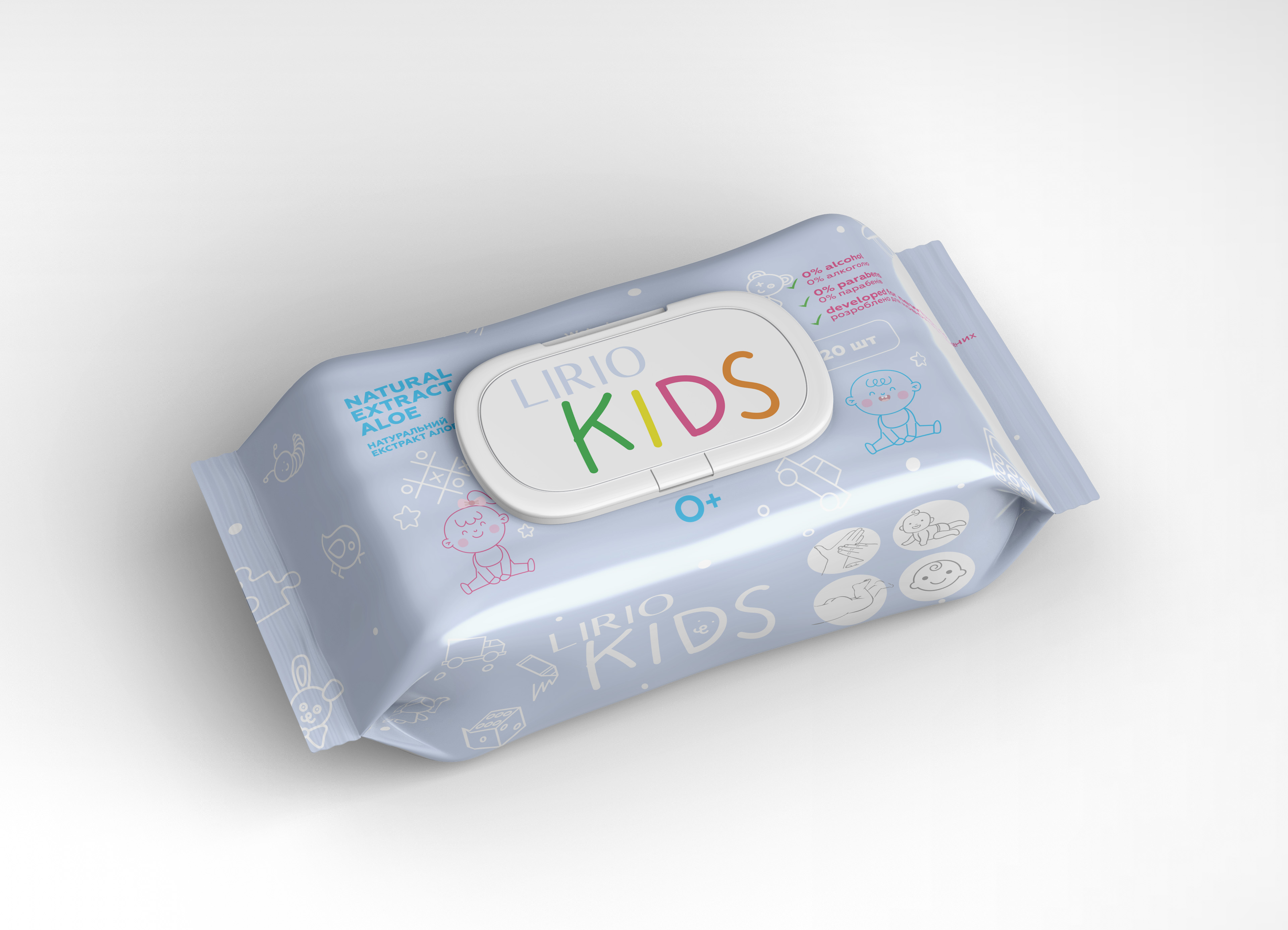 Вологі серветки Lirio KIDS, 120 шт